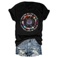 thumbnail image 1 of Girl's Graphic Print T-Shirt - Short Sleeve Crew Neck Casual Top with Peace Symbols & Inspirational Quote, Lightweight Summer & Spring Tee, Machine Washable, Nontransparent Fabric, 1 of 6