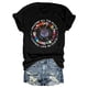 thumbnail image 1 of Girl's Graphic Print T-Shirt - Short Sleeve Crew Neck Casual Top with Peace Symbols & Inspirational Quote, Lightweight Summer & Spring Tee, Machine Washable, Nontransparent Fabric, 1 of 6