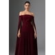 thumbnail image 2 of Vestido Solvia con hombros descubiertos y mangas largas, maxi fruncido, 2 of 6
