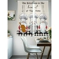 thumbnail image 3 of The Chef Sheer Curtains 72 inches Long 2 Panels Set Gnome Kitchen Linen Black Buffalo Plaid Tiers Sheers Rod Pocket Small Window Short Curtains for Kitchen Cafe, Each 52" W x 72" L, 3 of 7