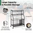 thumbnail image 6 of Laicejoy Sports Equipment Storage Rack, Garage Sports Equipment Storage w/ Elastic Straps, Universal Wheels, Side Hooks, 6 of 8