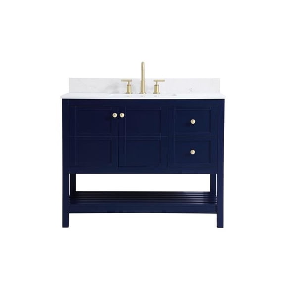 42 in. Single Bathroom Vanity with Backsplash - Blue