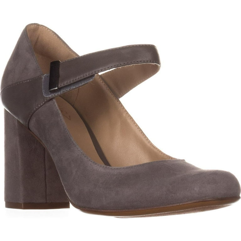 Womens naturalizer Reva Dress Mary Jane Heels Grey Suede Leather