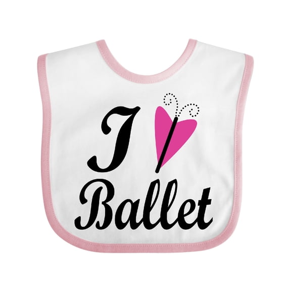Inktastic I Heart Ballet Dance Ballerina Girls Baby Bib