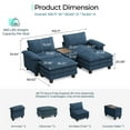 thumbnail image 2 of Linsy Home Oversized Modular Cloud Sectional Sofa with 2 Ottomans, 4 Seat Couches and Sofas Sectional with Versatile Console, Blue, 2 of 11