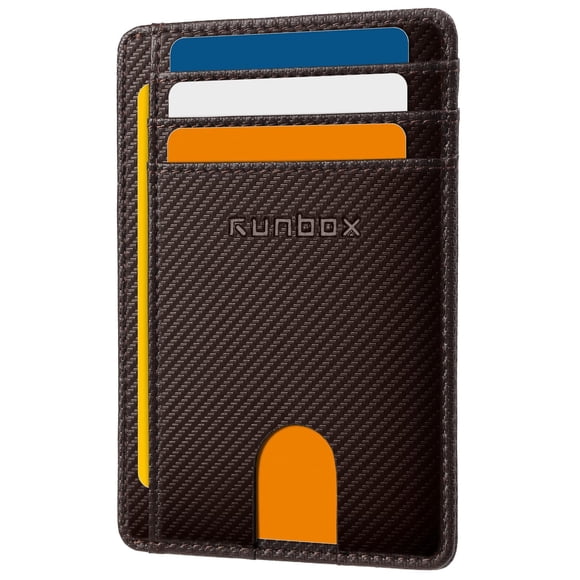 Tarjetero de piel Wallet RUNBOX Slim con bloqueo RFID
