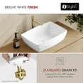 thumbnail image 5 of Stylish Vessel 19"W x 13.38"D White Porcelain Rectangular Bathroom Sink P-220-1, 5 of 11