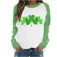 thumbnail image 2 of Qiopertar Mode Femmes Imprimé Col Rond Pull Tops Manches Longues Blouse Confortable Chandail en Molleton Offres de la Semaine Liquidation Moins de 5$ jusqu'à 90 % de Réduction, 2 of 4