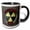Black/White, variant on 3drose, a Funny Geek Mad Scientist Union Logo Radioactive Symbol., 11oz Mug