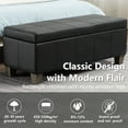 thumbnail image 5 of Foredo Rectangle Ottoman with Storage, Modern Faux Leather Bench with Solid Wood Legs, Ottoman for Living Room, Bedroom and Entryway, Black, 5 of 7
