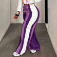 thumbnail image 5 of Dweltoz Baggy Sweatpants for Women Elastic Waist Color Block Straight Leg Pants Athletic Loose Stretchy Y2k Joggers,Purple L, 5 of 6