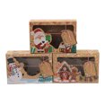 thumbnail image 1 of Cajas de galletas de panadería de Navidad Cajas de dulces de regalo con cinta con ventana Diseño personalizado Cajas autoerigibles de papel Kraft CMYK Sincero Hogar, 1 of 6