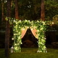 thumbnail image 3 of Cadena de plantas artificiales verdes con 100 LED para decoración de jardín, hogar y bodas, luces LED de hiedra con hojas de arce de 10 m, 3 of 5