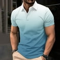 thumbnail image 2 of Dovford Men's Gradient Shirts Casual Stylish Button Down Short Sleeve Polo Shirts Summer Shirts Loose Athletic Pullover Tee 2024, 2 of 5