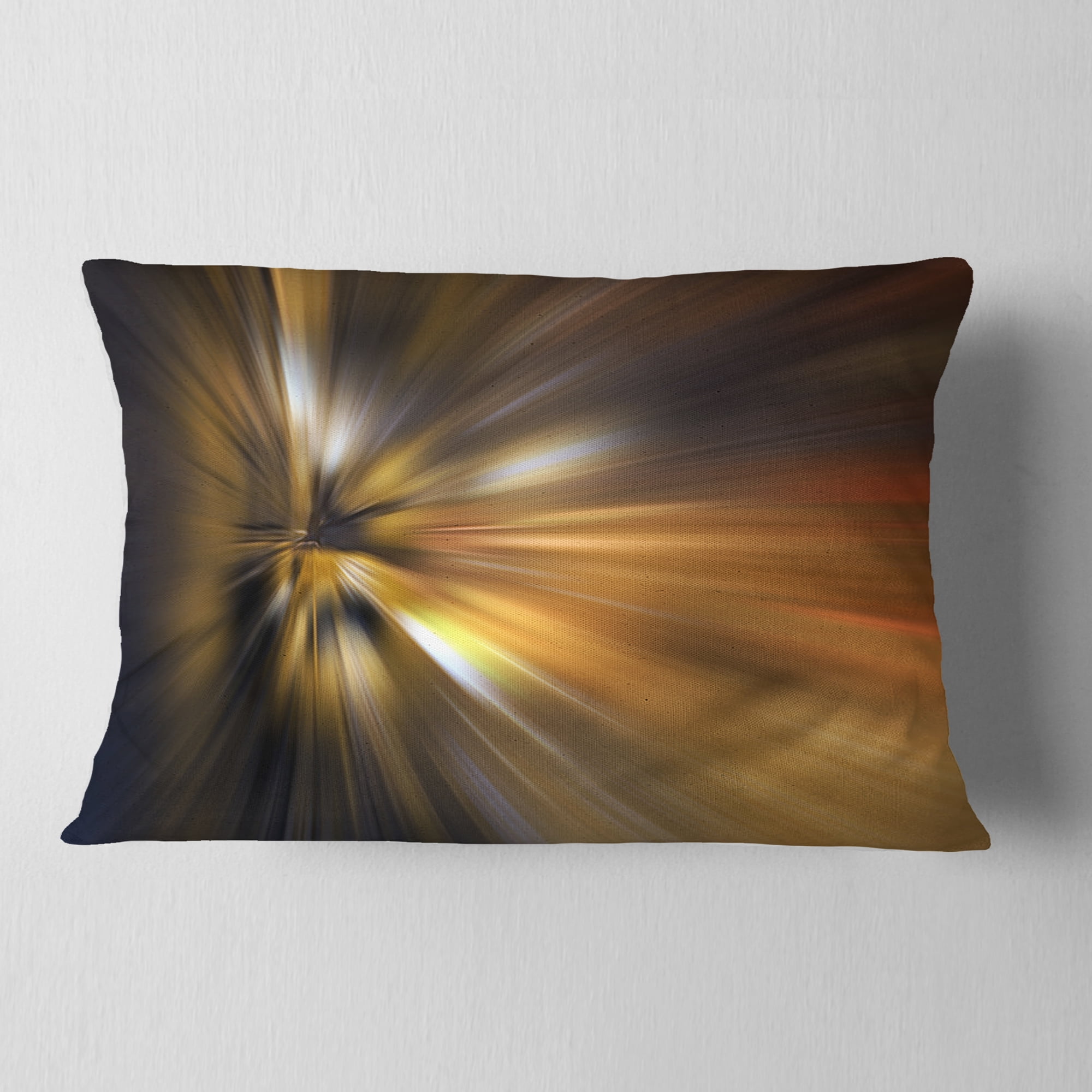 Designart Glowing Brown Focus Light - Abstract Throw Pillow - 12x20
