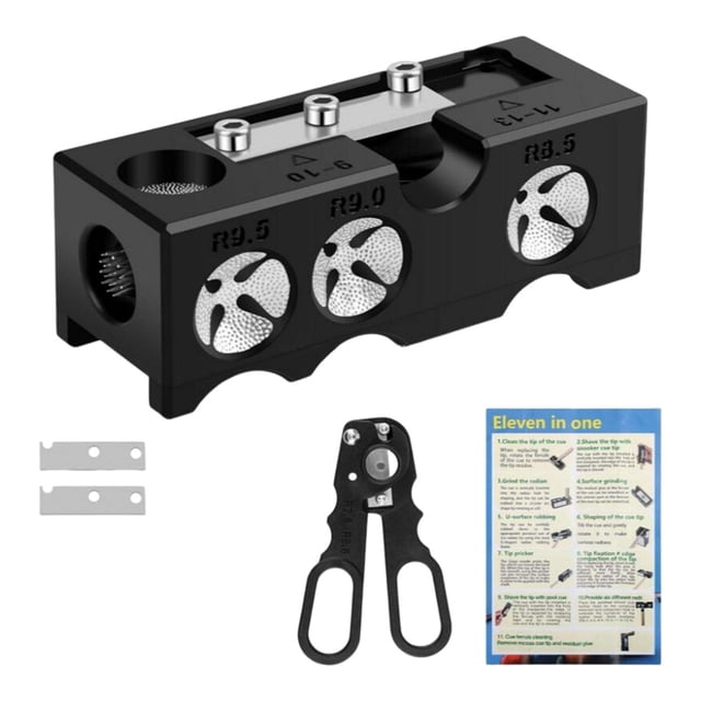 Herramienta de Reparación de Forma de Taco de Billar, Accesorios de Billar de Desgaste Versátiles, Kit de Reemplazo de Puntas de Taco de Billar 11 en