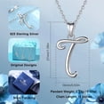 thumbnail image 4 of EUDORA Sterling Silver T Initial Necklaces, Script Letter Alphabet Pendant Jewelry Gift for Women, Girls, 18 inch Chain, 4 of 9