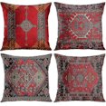 thumbnail image 1 of 26-27 Dww-4 Piece Set Vintage Red Floral Turkish Persian Rug Linen Cushion Cover Home Cushion Cushion Pillow Cover Geometric Persian Kilim Home Decor, 1 of 5