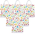 thumbnail image 1 of 100 Pieces Merchandise Bags, 9 x 12 Inch Plastic Shopping Bags with Die Cut Handles for Shopping, Birthdays, Parties, 2.36 Mil Thick (Colorful Dots), 1 of 7