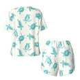 thumbnail image 6 of Wukai Turtle Women's Pajama Set,Short-Sleeve Top and Shorts with Elastic Waistband and Pockets for Loungewear, Yoga, and Casual Wear-, 6 of 8
