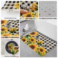 thumbnail image 6 of Sunflower Bee Bath Mat 3 Piece Bathroom Rug Set, Black Buffalo Plaid Botanical Leaf Floral Non Slip Bath Rug Contour Mat and Toilet Lid Cover, Absorbent Shower Mats Soft Bath Rugs and Mats Sets, 6 of 8