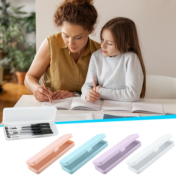 Xihbxyly Estuche Multifuncional para Lápices, Diseño Semitransparente Esmerilado, Tapa a Presión, Almacenamiento Apilable, Plástico Pp Duradero, Organizador de Útiles de Oficina, para Uso En El Aula