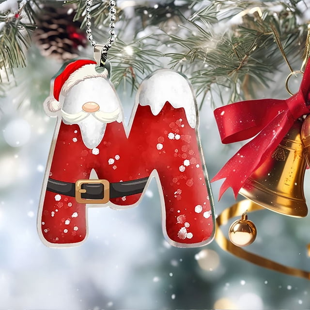 Décorations de Sapin de Noël, Ornements de Sapin de Noël, 26 Ornements de Noël 26 Lettres Ornements de Sapin de Noël Rouges Pendentif Suspendu Alphabet Décorations de Sapin de Noël pour la Maison