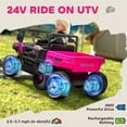 thumbnail image 3 of Qaba 24V Kids Ride On Truck with 6 Wheels 4WD Electric Ride On Car with Dump Bed, Remote Control, Wheel Suspension for 3-8 Years, Pink, 3 of 9