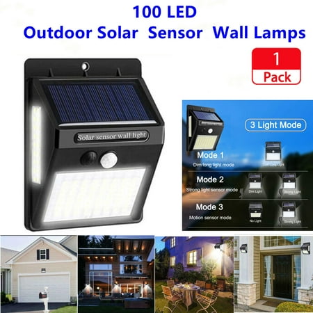 

Solar Lights Outdoor [3 Modes/100LED] Motion Sensor Security Lights Solar Security Lights IP 65 Wireless Waterproof Outdoor Lights for Garden Patio Yard Deck Garage Fence Pool