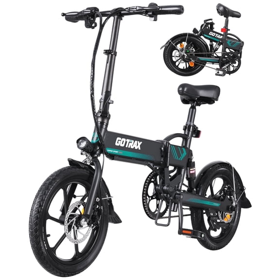 GOTRAX 16" Folding EBE1 Adult Electric Bike - 15.5mph 27.9 mile- 350W 7 Speed Commuter E-Bike for Adult