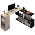 thumbnail image 1 of HOMCOM 55" L-Shaped Desk 360° Rotating Corner Computer Desk for Home Office, 1 of 10