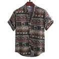 thumbnail image 1 of Shirt Top Loose Fit Lapel Chic Retro Irregular Pattern Summer Male Shirt, 1 of 5