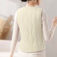thumbnail image 3 of Women's Vest with Collar, Solid Color Button Down Sleeveless Jacket with Pockets, Stylish Layering Piece for Office, Smart Casual & Fall FashionBeigeXL, 3 of 3
