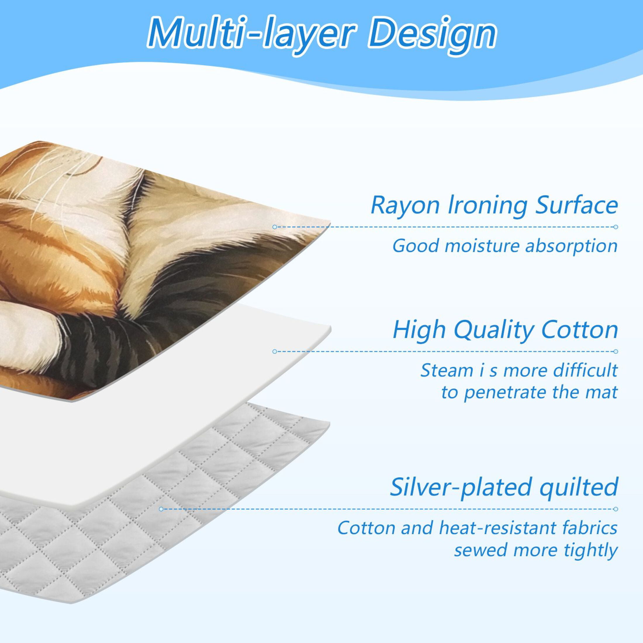 Adorable Cuddling Cats Ironing Mat Blanket for Table Top Travel Portable Ironing Board Pad 47.2x27.6 Inch