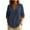 Navy, variant on Chiccall Womens Casual Fall Tops Linen V Neck Long Sleeve One Button Collared Shirts 2025 Trendy Cotton T-shirts