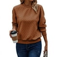 thumbnail image 2 of AXXD Womens Shirts Trendy Basic Summer 2024 Loose Button Round-Neck Long Sleeve Casual T-shirt Top Solid Blouse, 2 of 9
