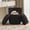 Black1, variant on Hanyu Velvet Swivel Round Storage Ottoman with Pillows, Black