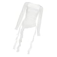 thumbnail image 4 of Camiseta Y2K para mujer con cuello cuadrado para fiesta gótica , compras y citas SG, 4 of 7