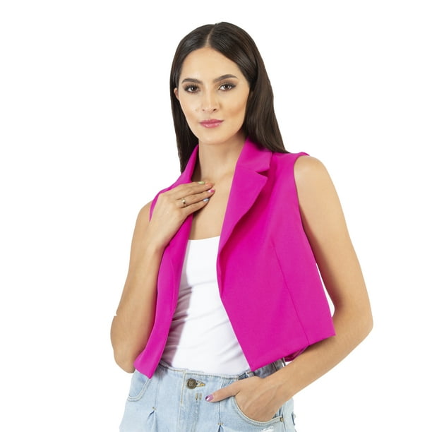 Chaleco corto con solapa AMAD Casual para mujer Talla XL