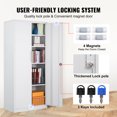 thumbnail image 4 of KFFKFF 71" Metal Garage Storage Cabinet with 3 Keys Adjustable Shelves & Magnetic Locking Door Steel File Tool Organizer Cabinets for Office,Home,Garage,School,Warehouse, White, 4 of 9