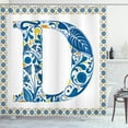 thumbnail image 1 of Ambesonne Letter D Shower Curtain, Abstract Vibrant Swirl, 69"Wx84"L, Blue Yellow Orange, 1 of 3