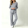 thumbnail image 7 of Cethrio Girls Pajama Sets Long Sleeve, Spring Fall 2 Piece Casual Breathable Girls' Sleepwear Gray Size 3-4T, 7 of 7