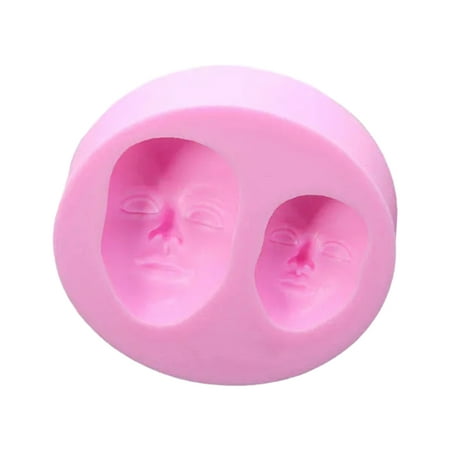 

huntermoon Human Face Silicone Fondant Mold Chocolate Polymer Clay Mould
