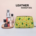 thumbnail image 4 of Funny Avocado Yellow Makeup Bag, Large Capacity Travel Cosmetic Bag for Women Girls- Travel Toiletry Bag Leather Portable Waterproof Makeup Case Organizer with Handle, 4 of 4