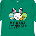 thumbnail image 4 of Inktastic My Nana Loves Me with Bunny and Easter Eggs Boys or Girls Long Sleeve Toddler T-Shirt, 4 of 5