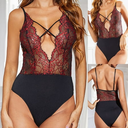 

WQJNWEQ Sexy Lingerie for Women Clearance Women Sexy Lingerie Sleepwear Underwear Intimates Lace One-Piece Underwear Valentines Day Gifts Black