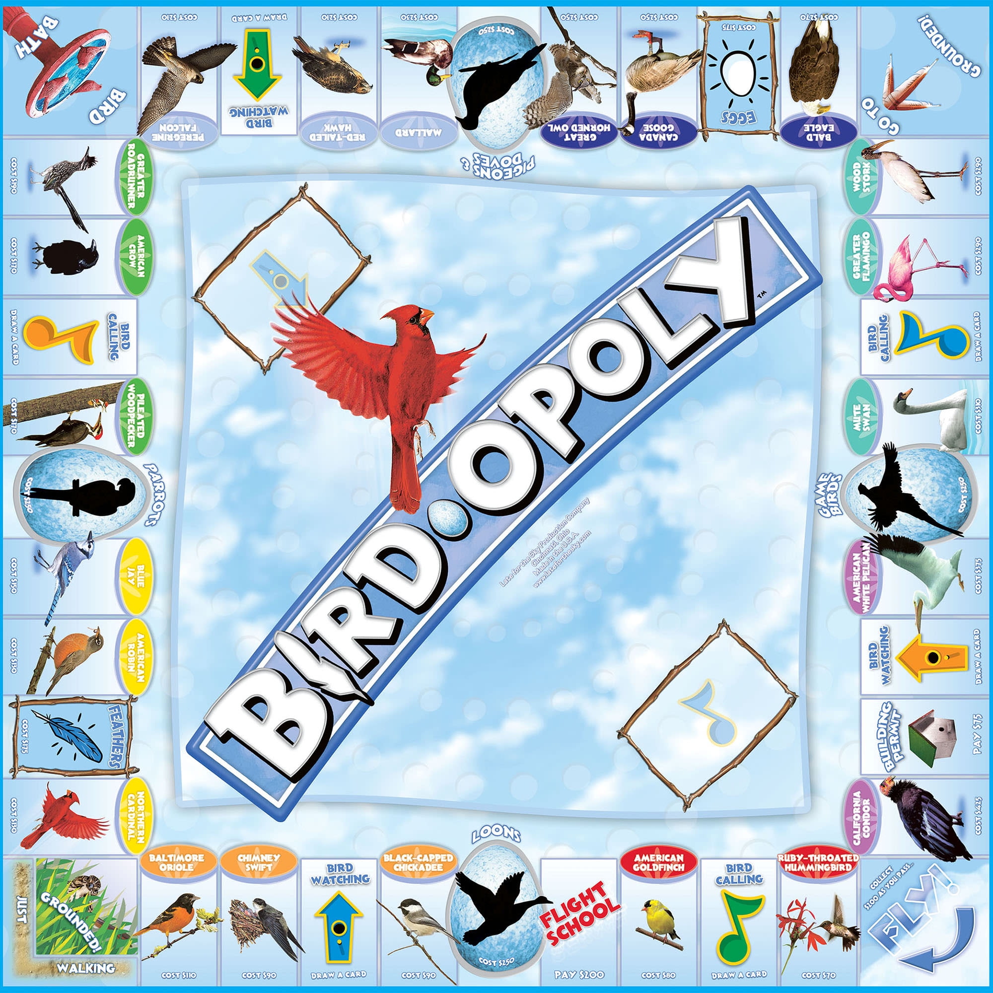 Late For The Sky: Bird-Opoly - Animal Themed Family Board Game, Opoly-Style Game Night, Traditional Play Or 1 Hr Version, Ages 8+, 2-6 Players