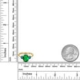 thumbnail image 6 of Gem Stone King 2.54 Ct Oval Green Nano Emerald Blue Diamond 18K Yellow Gold Plated Silver Ring, 6 of 6