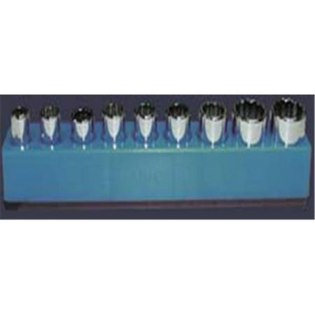 

Mechanics Time Savers 1280 Series 9 Hole Shallow or Deep Socket Organizer - Neon Blue