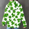 thumbnail image 4 of St. Patrick's Day Hoodies for Women Cozy Waffle Long Sleeve Fashion Gradient Color Graphic Print Oversize Sweatshirts(Green,S), 4 of 5